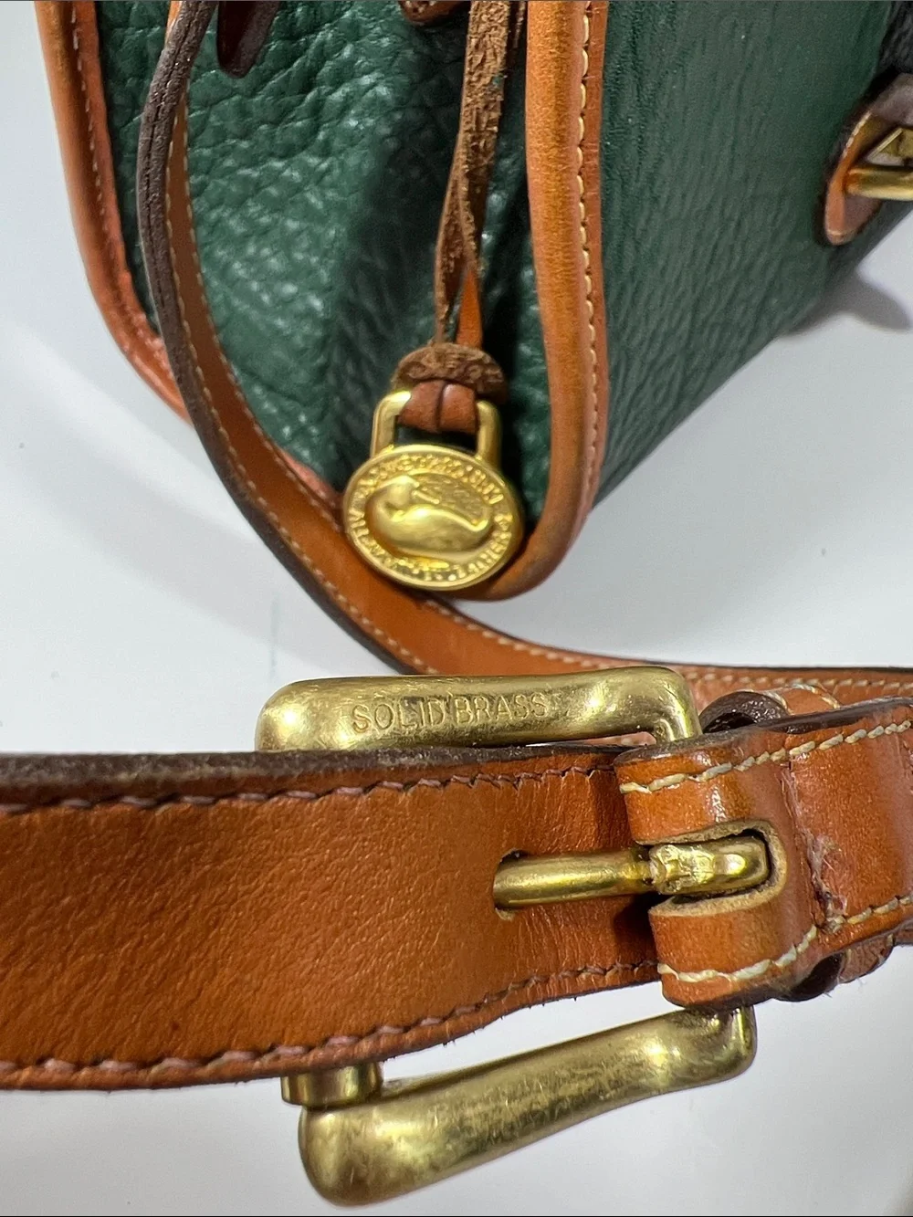 🦆 DOONEY & BOURKE ESSEX FIR GREEN BRITISH TAN 90”S PEBBLED AWL VINTAGE MEDIUM
